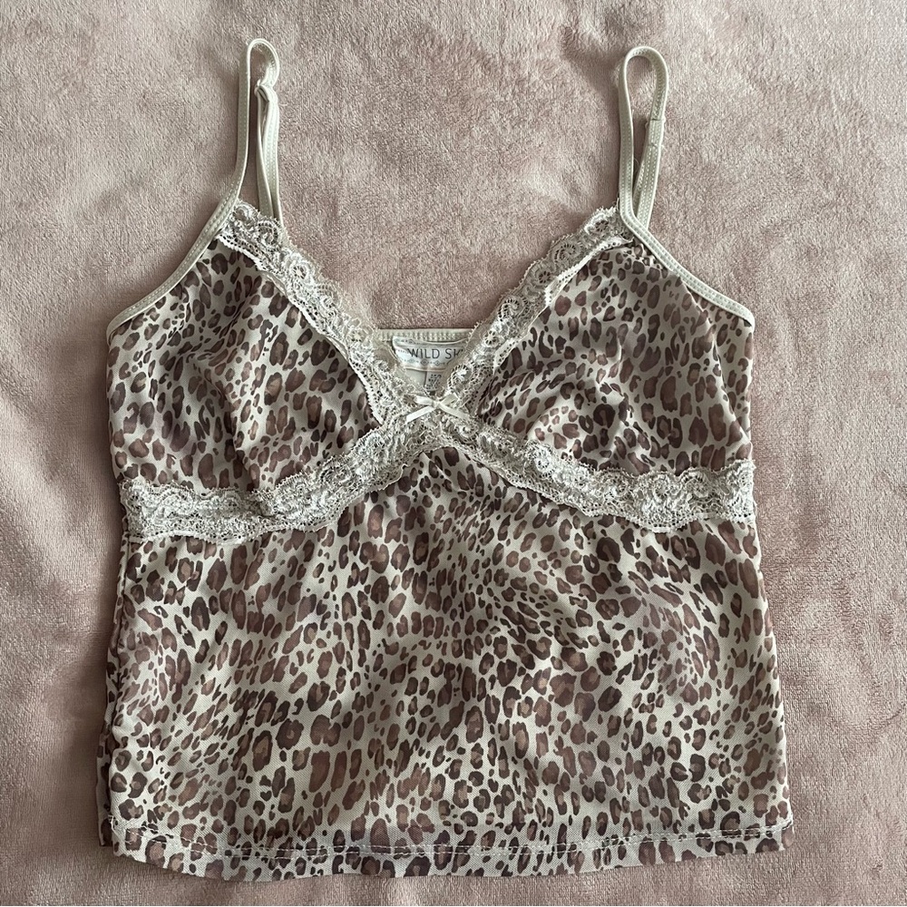 Leopard Print Mesh Tank top